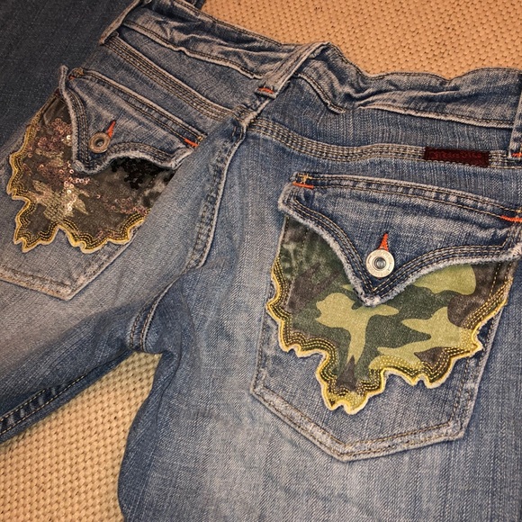 Miss Me Denim - Miss Me Camo Embellished Pocket Boot Cut Jeans